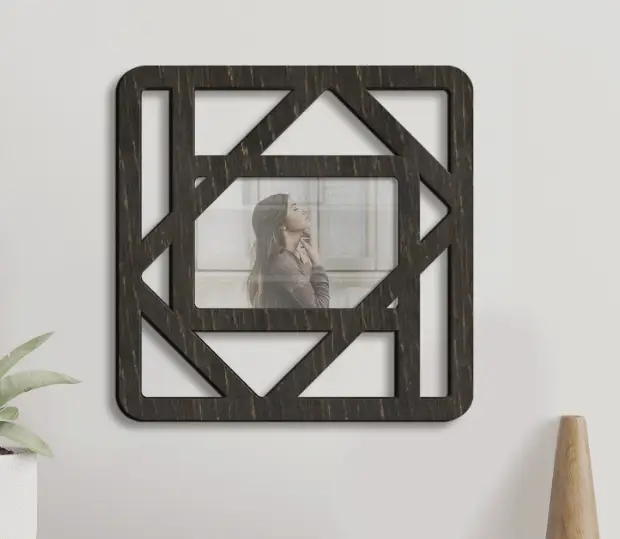 Рамка для фото геометрическая деревянная Черный (boho_rectangles_modern-2) - фото 1 Рамка для фото геометрическая деревянная Черный (boho_rectangles_modern-2) - фото 1