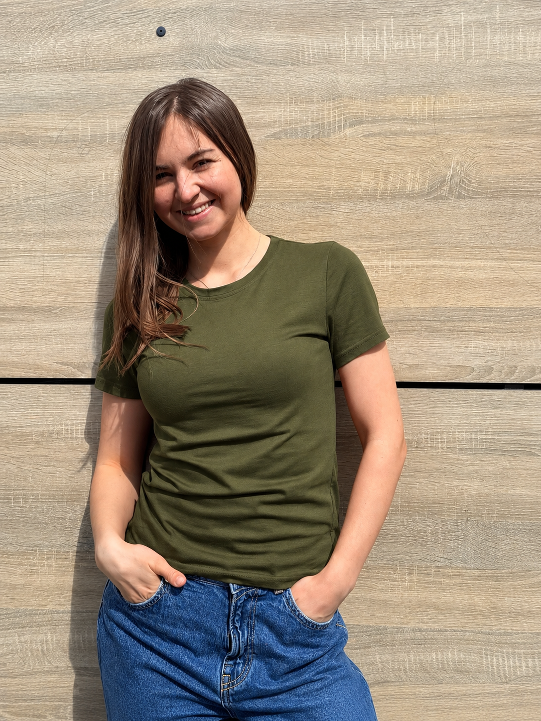 Футболка класична жіноча кулір eSTetdruk бавовна 3XL Хакі (STFK178) Футболка класична жіноча кулір eSTetdruk бавовна 3XL Хакі (STFK178)