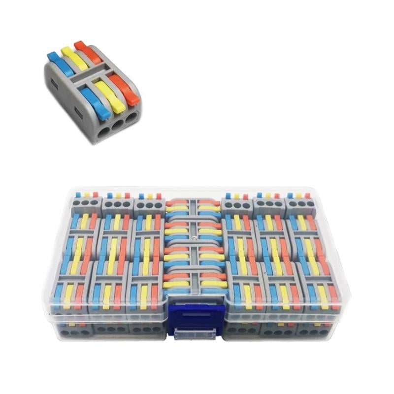 Набор клемм Tactix 0,08-4 мм2 32А 3х1-3х1 проходная одинарная 30х18х13,5 мм 38 шт. Разноцветный (CT2-3M-38box)