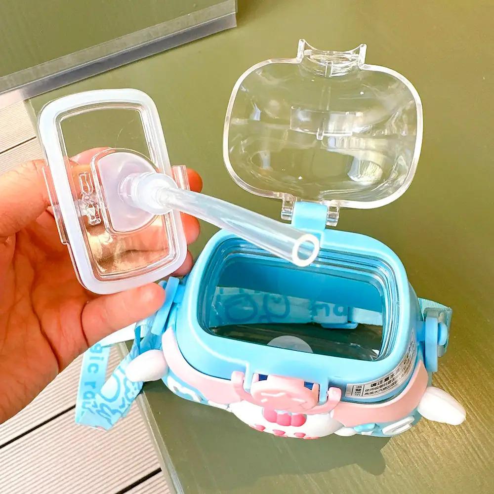 Детская бутылка для воды с силиконовой трубочкой и ремешком POP02313 520 мл Синий - фото 4