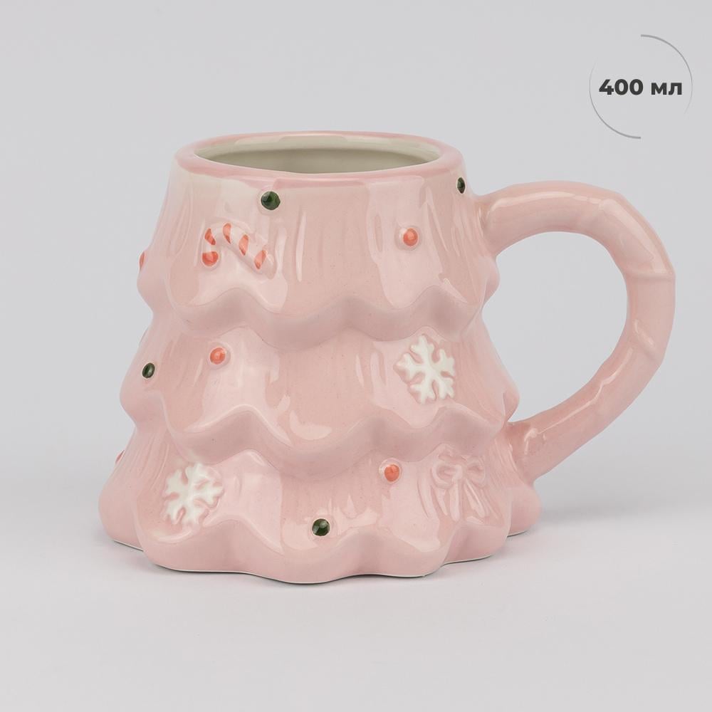 Чашка ялинка 400 мл Рожевий (6036-009) - фото 2 Чашка ялинка 400 мл Рожевий (6036-009) - фото 2