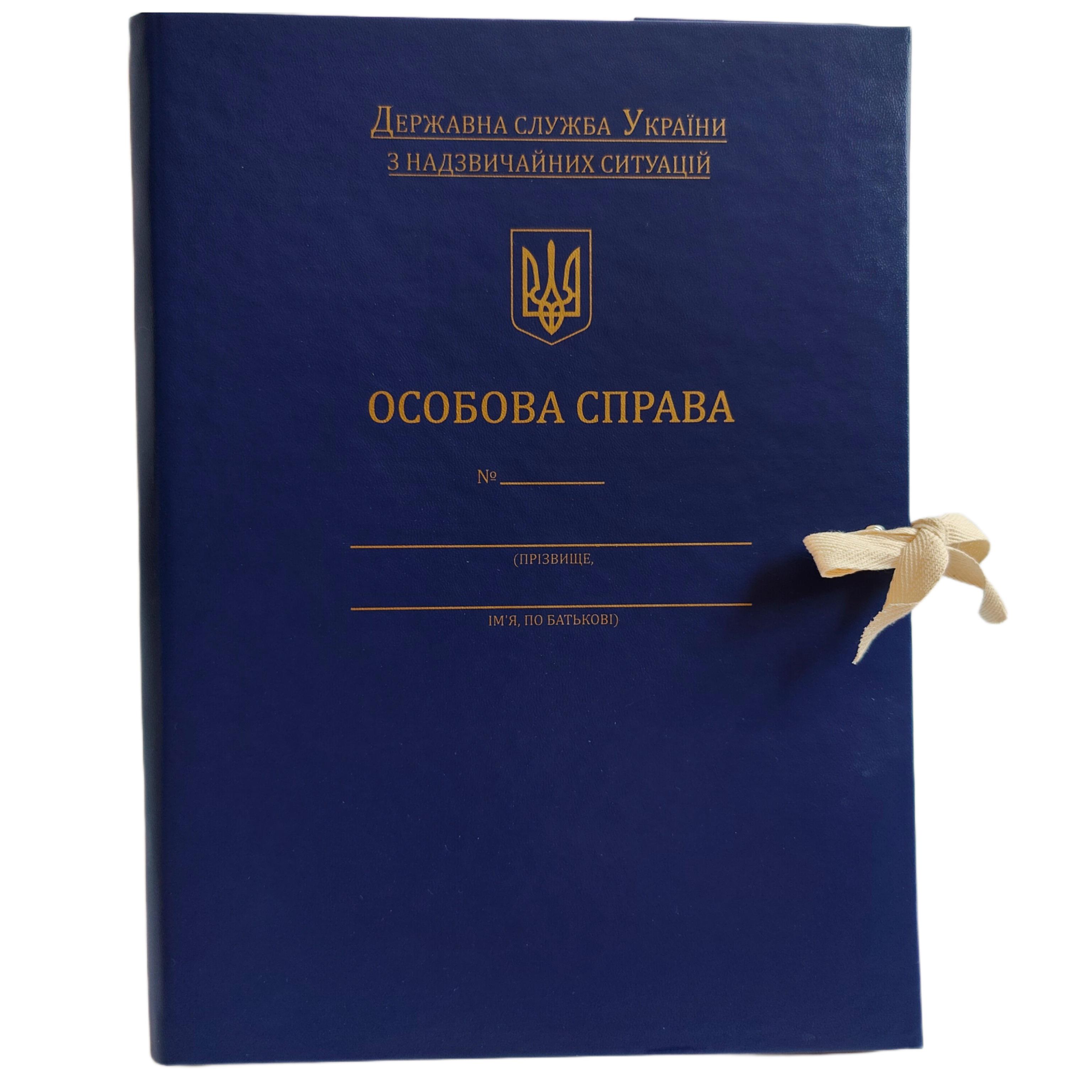 Папка для Державної служби України НС на завязках с тиснением А4 20 мм Синий (P/LD-NS/B-А4-S/B-20-3)