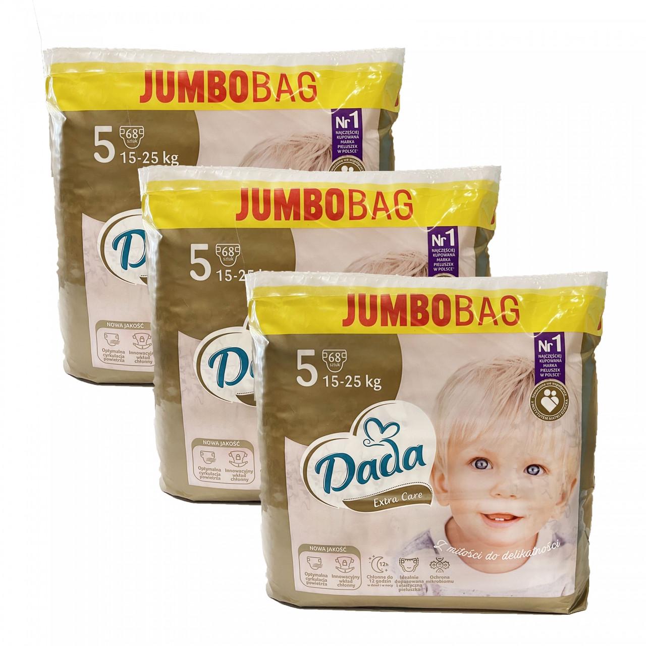 Підгузки дитячі одноразові Dada Extra Care Jumbobag р. 5 Junior 15-25 кг 204 шт. (1838195560) - фото 1 Підгузки дитячі одноразові Dada Extra Care Jumbobag р. 5 Junior 15-25 кг 204 шт. (1838195560) - фото 1