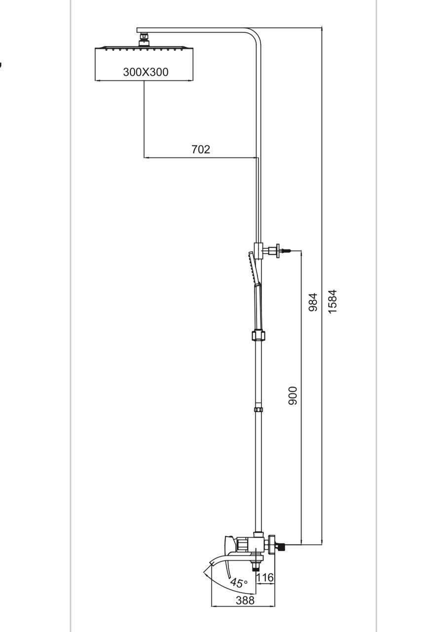 Душова колона із змішувачем Koer KB-56007-05 Чорний (18925820) - фото 3 Душова колона із змішувачем Koer KB-56007-05 Чорний (18925820) - фото 3