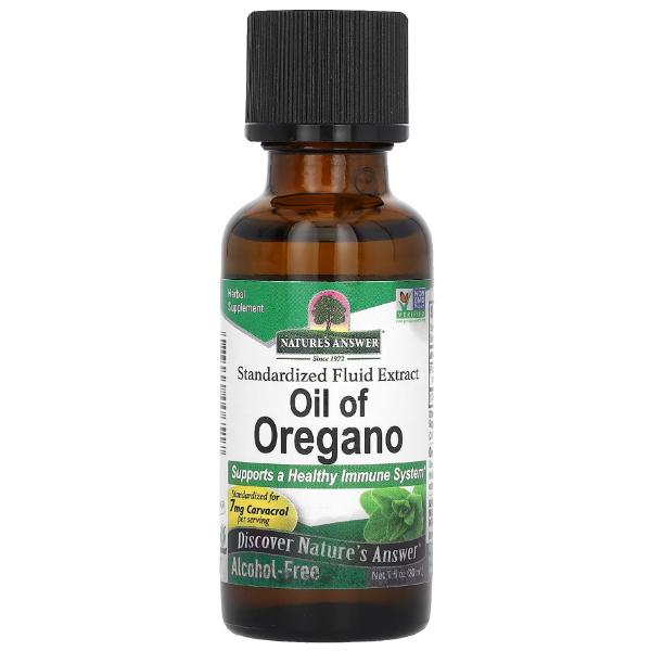Масло орегано Nature's Answer Oil of Oregano Alcohol-Free 30 мл 176 порций (000022199)