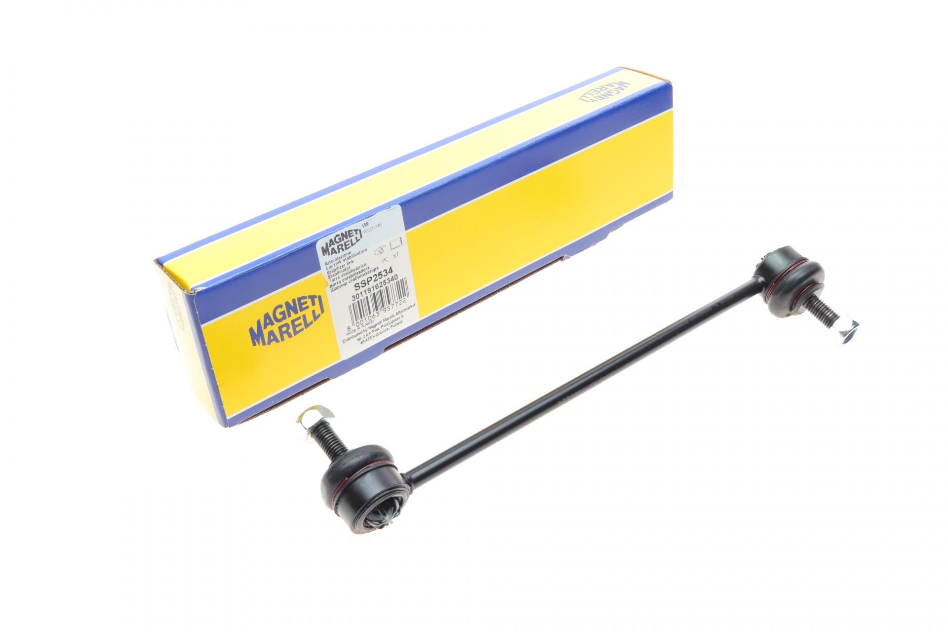 Тяга стабилизатора переднего Skoda Fabia 99-/Roomster 06-15/Rapid 12-/VW Polo 01- SSP2534 301191625340 MAGNETI MARELLI