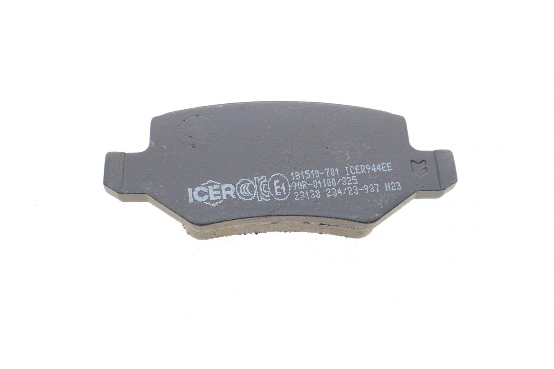 Колодки тормозные задние MB A-class W168/W169 97-12/B-class W245 05-11/Vaneo W414 02-05 181510-701 ICER