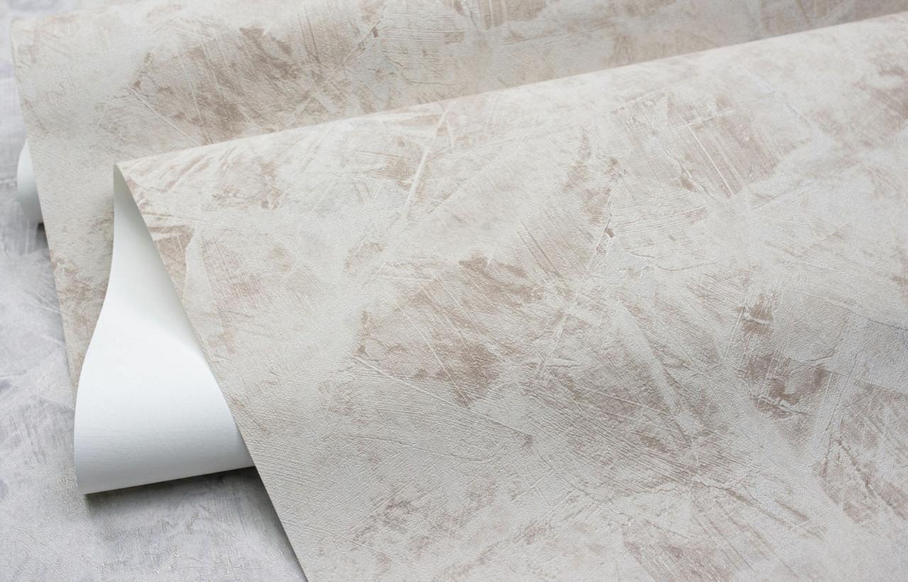 Шпалери флізелінові SINTRA Malta UNI 532928 фон вініл гарячого тиснення 1,06х10,05 м Бежевий