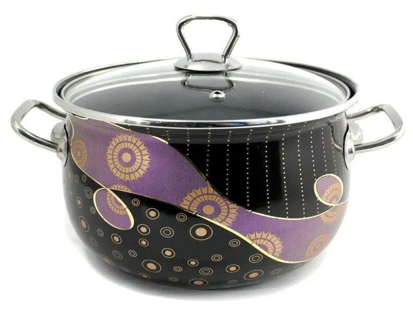 Кастрюля эмалированная с крышкой Interos Млечный путь 3,1л 18 см (12559876)