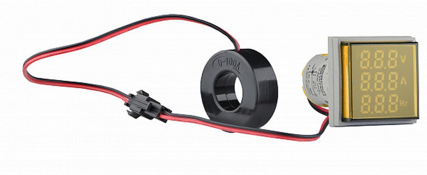 Светосигнальная арматура АСКО-УКРЕМ с индикатором напряжения АС тока и частоты серии U-ADM-VAHz квадратная ᴓ22 мм (00000055186)