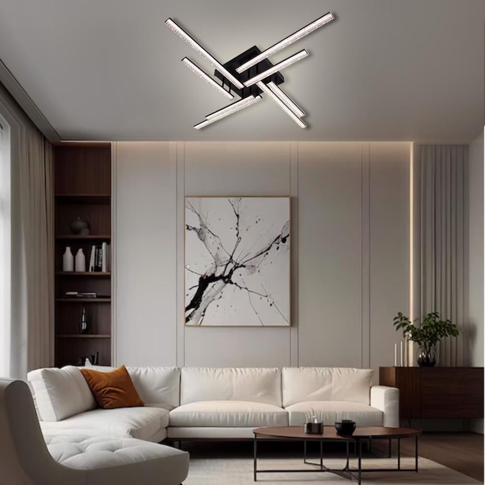 Люстра світлодіодна ESLLSE LINE 8L 76 Вт 955x955x125 мм Чорний (10550) - фото 6