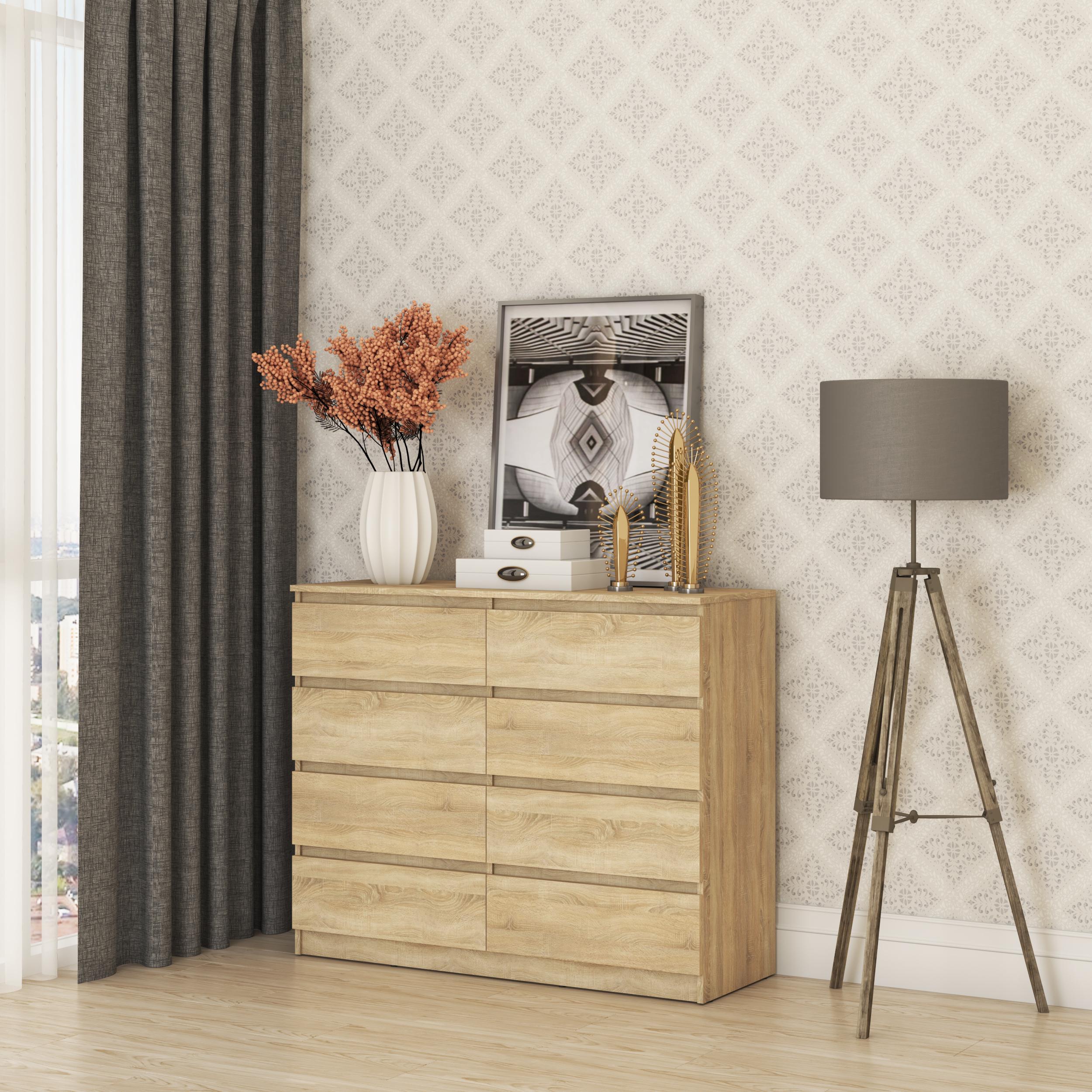 Комод в спальню MebelStar Нео 8Ш 120x43x98 см Дуб сонома (MBS-1095) Комод в спальню MebelStar Нео 8Ш 120x43x98 см Дуб сонома (MBS-1095)