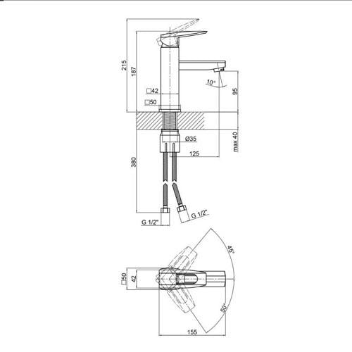 Комплект Умивальник на пральну машину DEYMOS змішувач/сифон 50х50 см - фото 5 Комплект Умивальник на пральну машину DEYMOS змішувач/сифон 50х50 см - фото 5