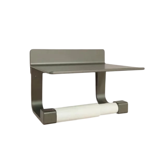 Держатель для бумаги с полкой алюминиевый сплав Графитовый (37339)