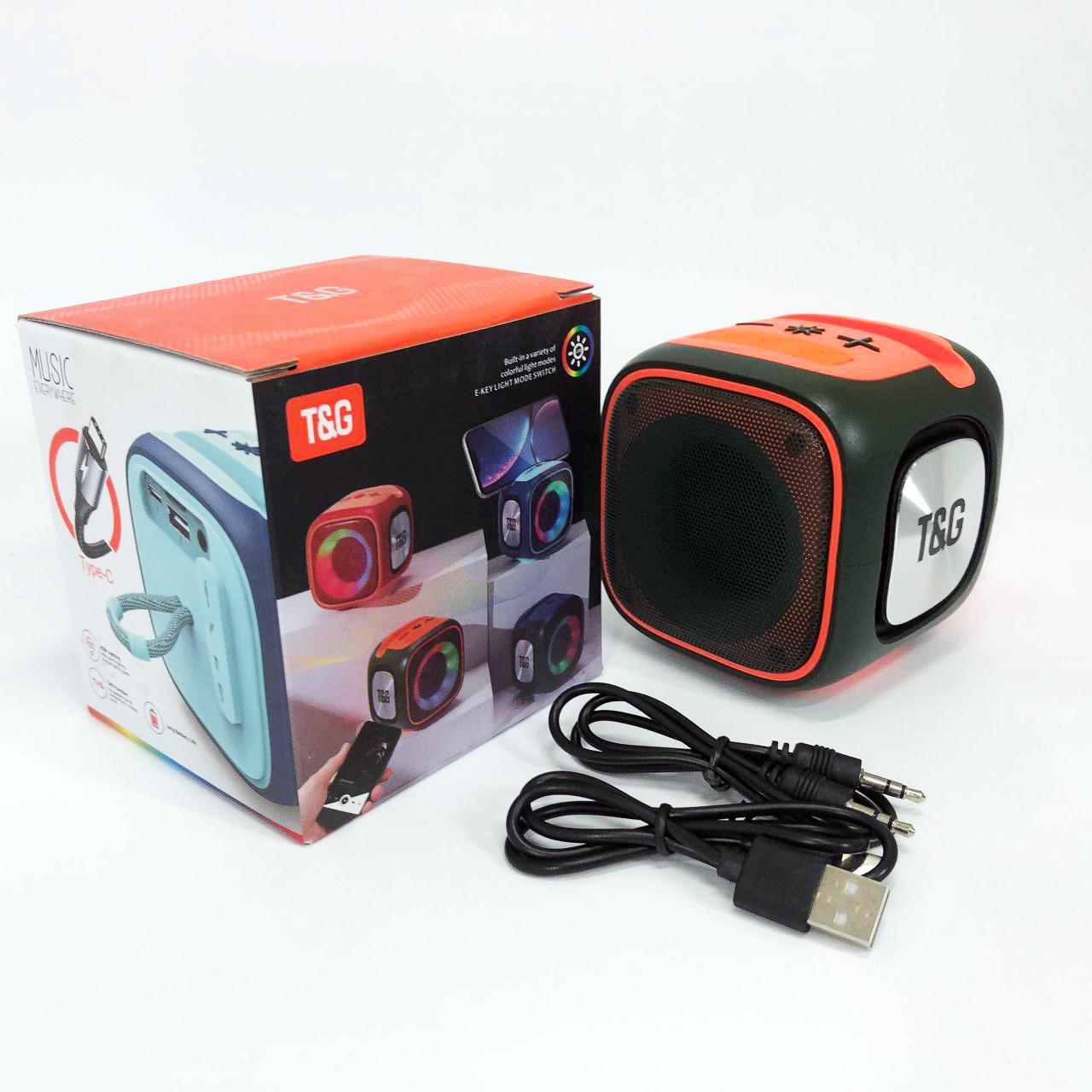 Колонка портативна з підсвічуванням RGB/акумуляторна TG359/7W Зелений - фото 12 Колонка портативна з підсвічуванням RGB/акумуляторна TG359/7W Зелений - фото 12