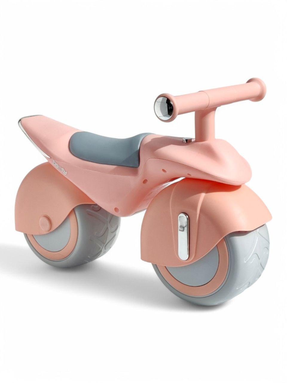 Толокар біговел Beruty Ride BBTT-Q7 двоколісний до 60 кг із звуковими ефектами Рожевий з сірим (BBTT-Q7r-s2)