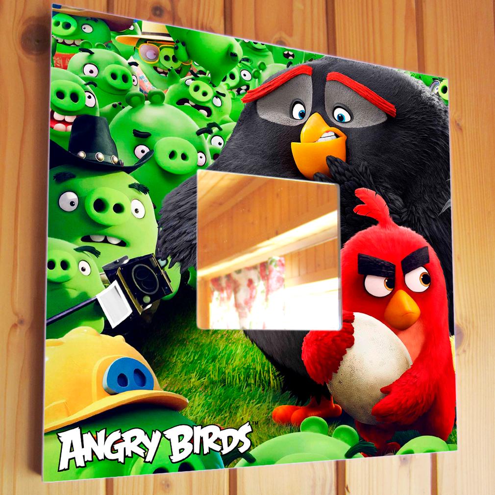 Зеркало декоративное Герои мультфильма "Angry Birds" 260х260 мм (M00774) Зеркало декоративное Герои мультфильма "Angry Birds" 260х260 мм (M00774)