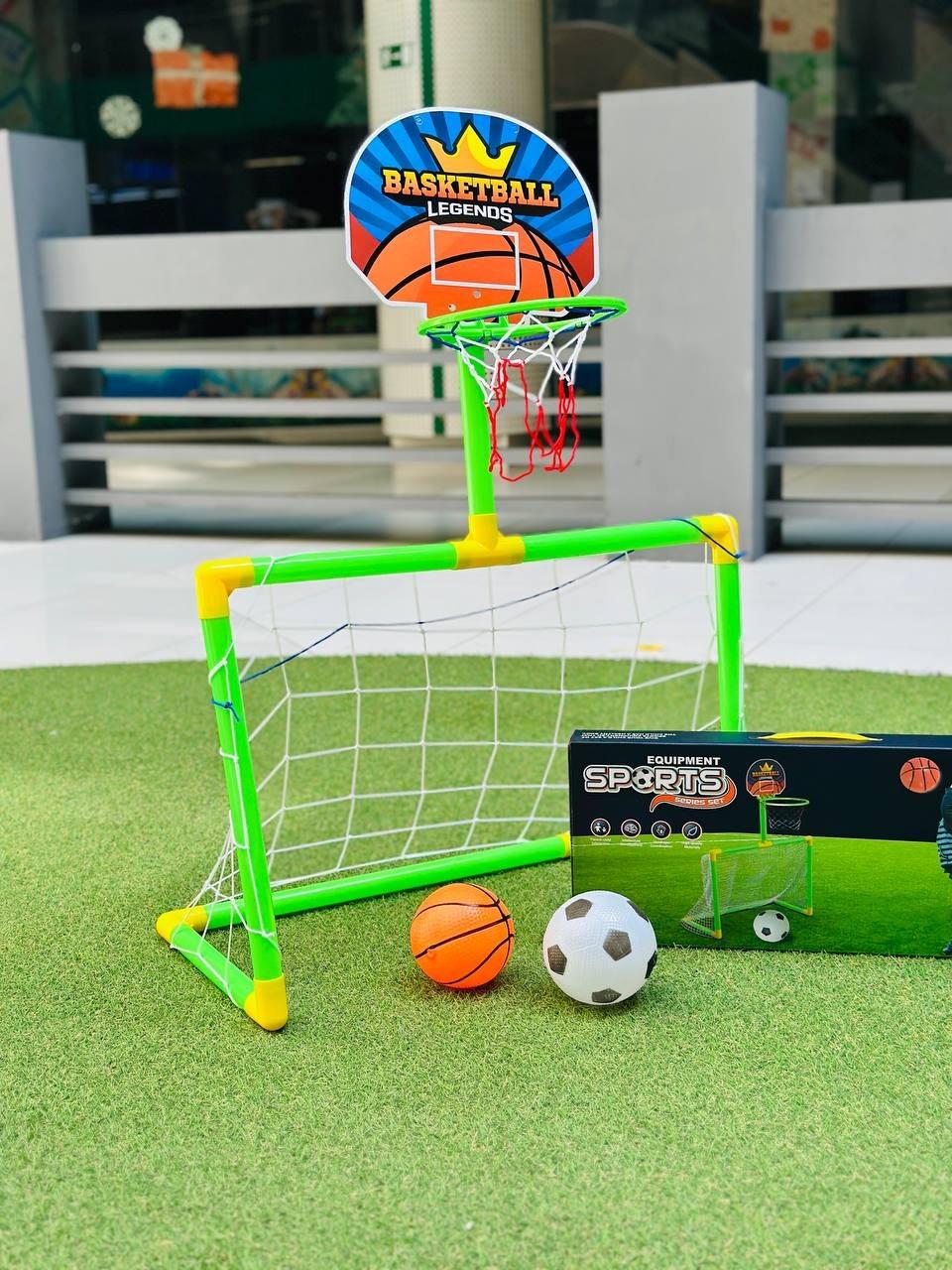 Футбольные ворота детские с баскетбольным кольцом/мячем/насосом (2656933744) - фото 2 Футбольные ворота детские с баскетбольным кольцом/мячем/насосом (2656933744) - фото 2