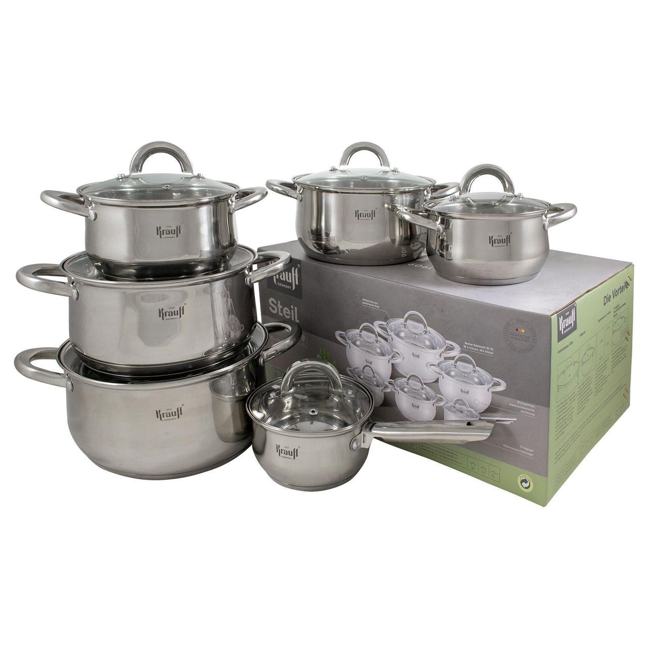 Набор кастрюль Krauff Steil из нержавеющей стали 12 предметов (25599645)