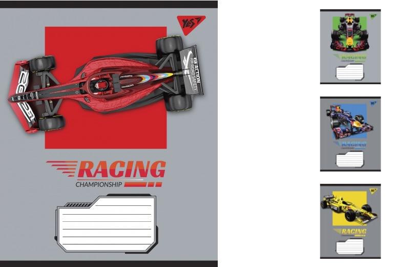 Зошити учнівські у лінійку YES Racing championship 18 арк. 25 шт. в уп. (MTT-148313)