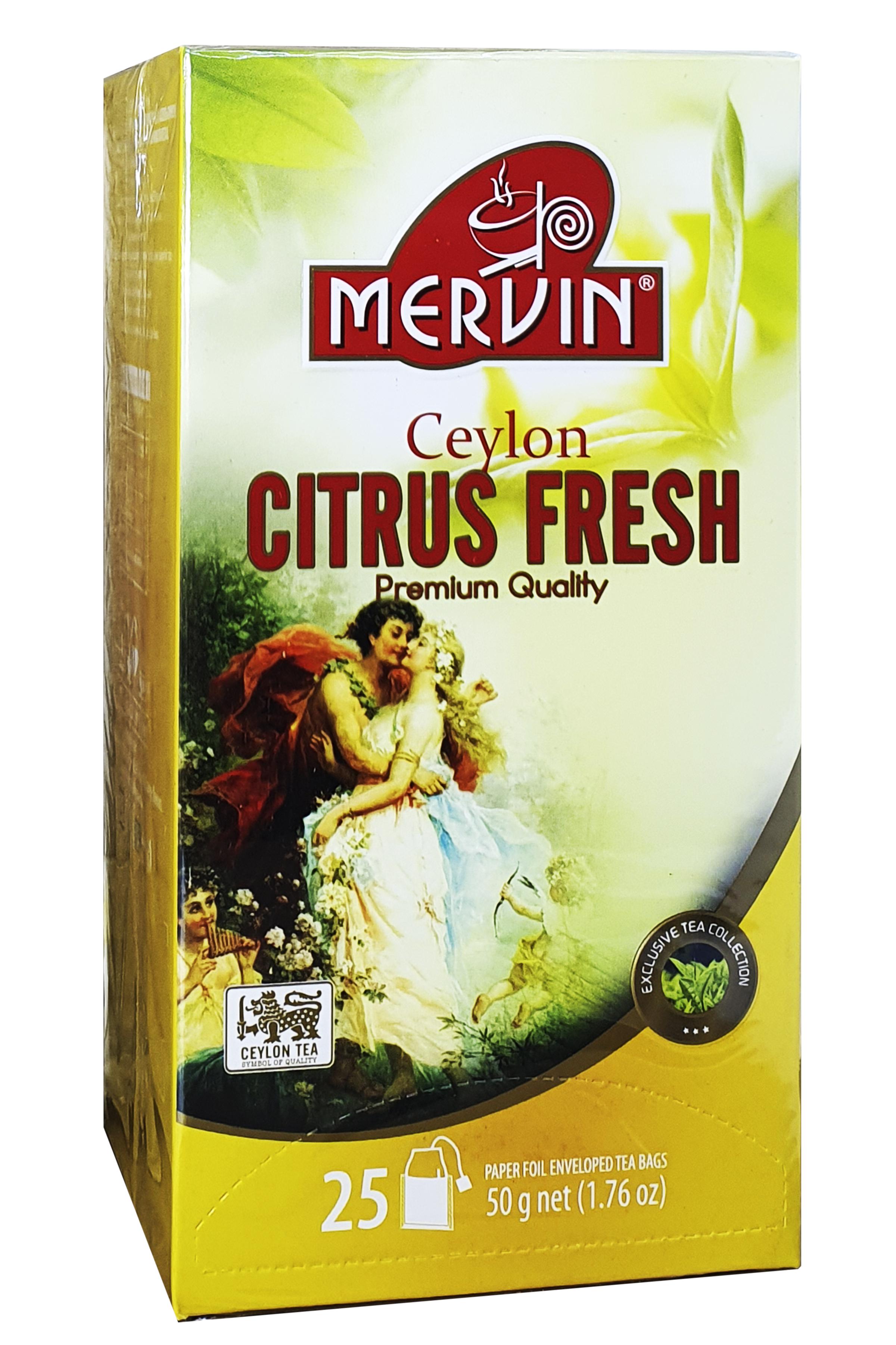 Чай черный Mervin Citrus Fresh с апельсином и лимоном 25 шт. 2 г (57255)