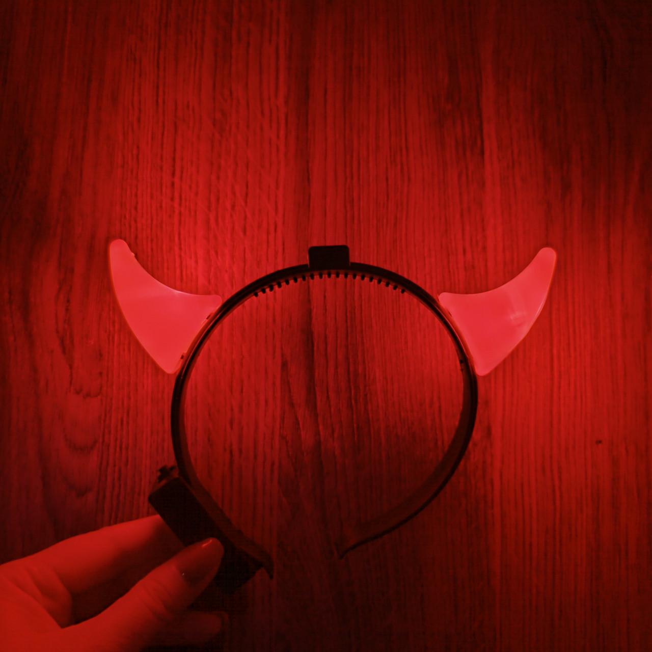 Рога Черта на обруче на Хэллоуин светятся (2383812222) - фото 4