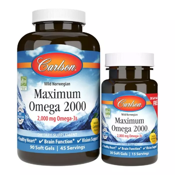Омега Carlson Labs Maximum Omega 2000 вкус лимона 120 желатиновых капсул (CL17240) Омега Carlson Labs Maximum Omega 2000 вкус лимона 120 желатиновых капсул (CL17240)