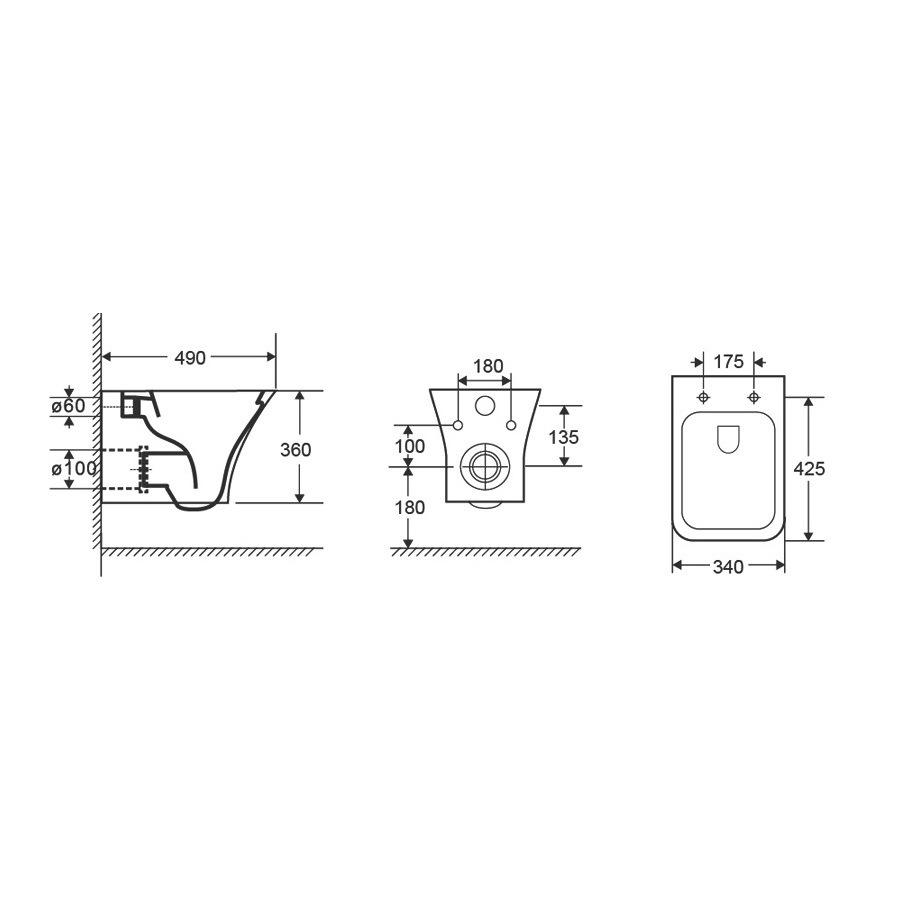 Унітаз підвісний VOLLE Lobo Slim 1340.001000 безобідковий із сидінням з мікроліфтом (233074) - фото 2 Унітаз підвісний VOLLE Lobo Slim 1340.001000 безобідковий із сидінням з мікроліфтом (233074) - фото 2