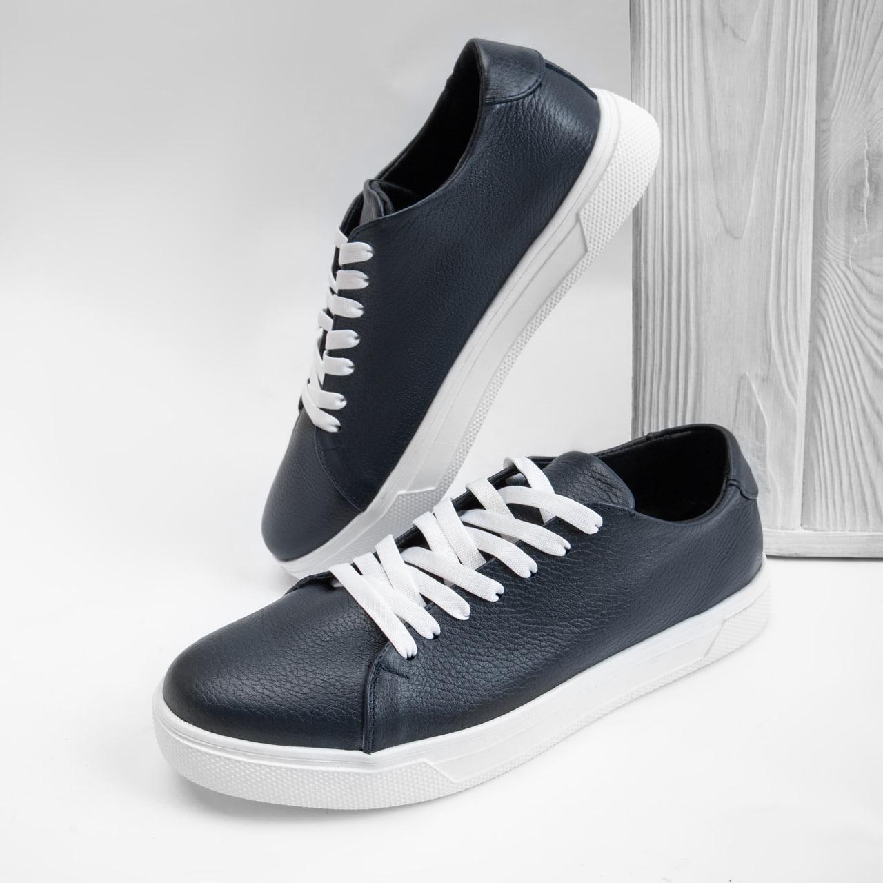 Кроссовки мужские Kindzer LUX 2206 кожаные р. 43 Синий/Белый (220643) - фото 7