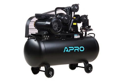 Компрессор трехцилиндровый ременный Apro OFBD-100X 8 бар 3,0 кВт 530 л/мин 100 л 2 крана и масло 0,8 л (2969024654)