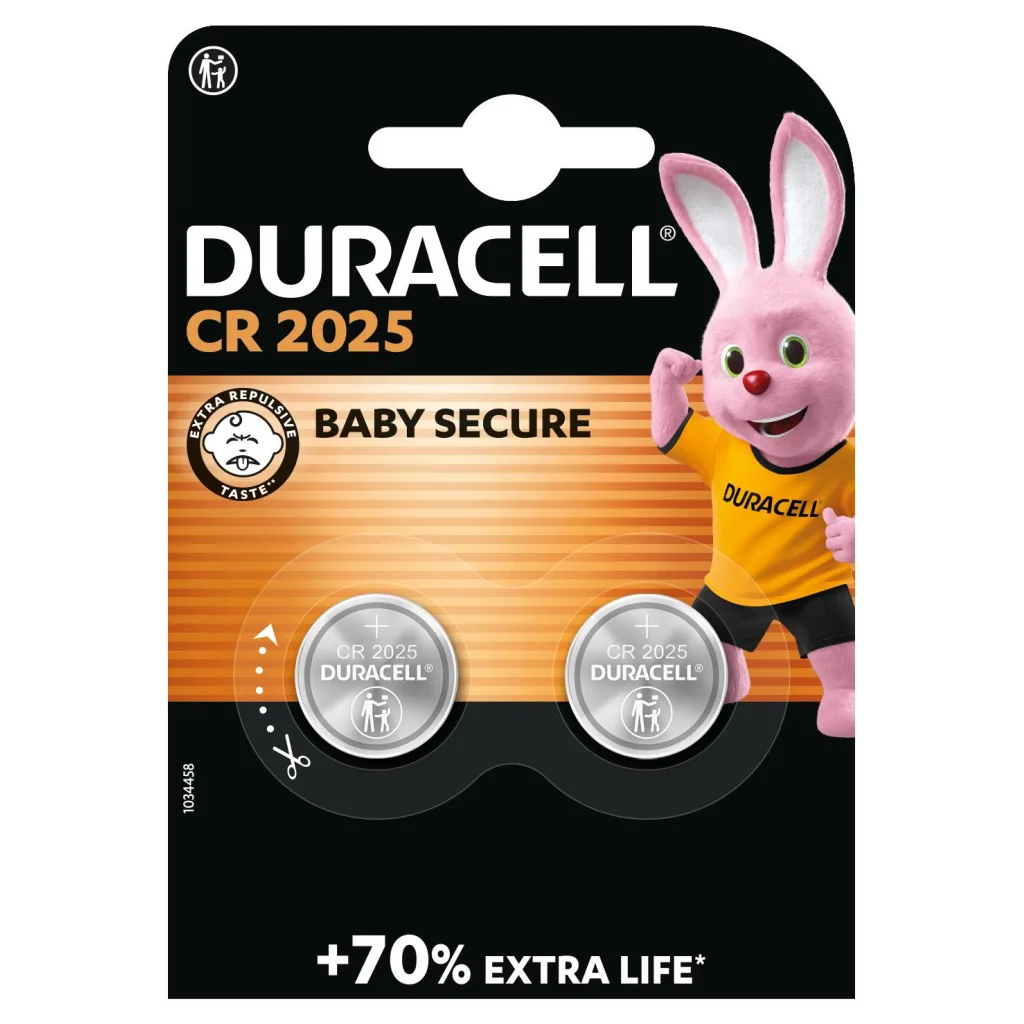 Комплект батарейок Duracell CR 2025 спеціальні літієві 2025 3V 2 шт. (5000394203907/5008922)