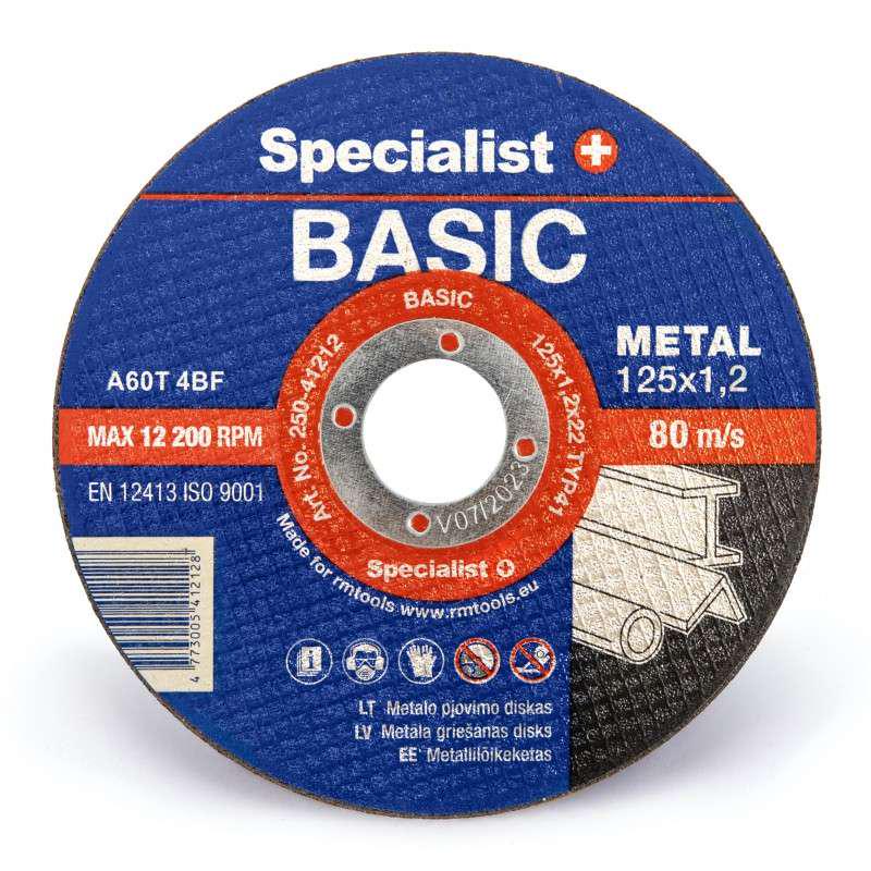 Диск абразивный отрезной по металлу Specialist+ Basic 125x1,2x22 мм (250-41212)