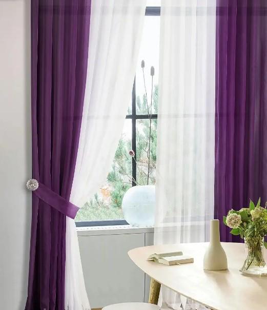 Шторы шифон 3x2,7 м 2 шт. Фиолетовый (006/017дк)