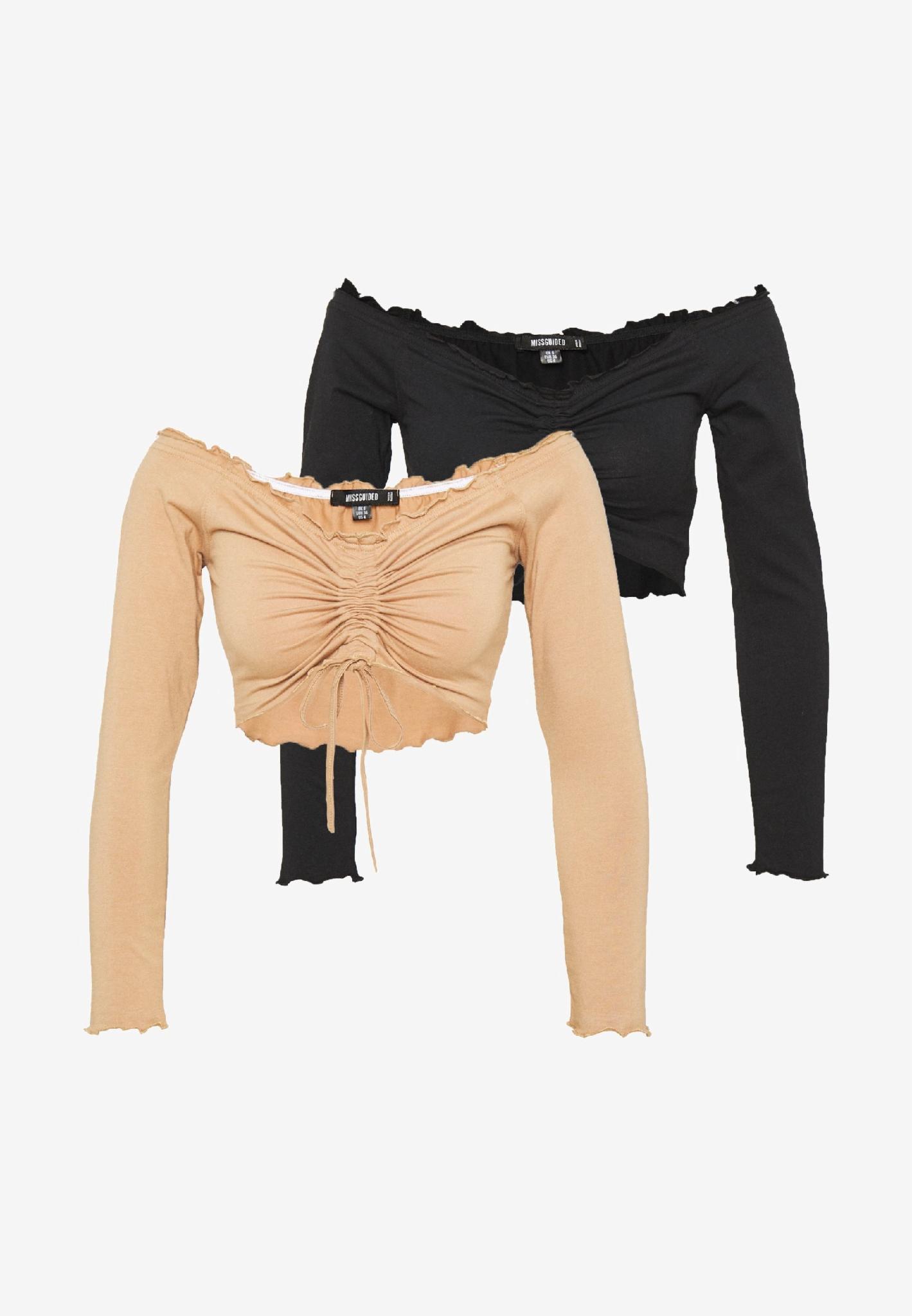 Комплект топов Missguided WXTJF26309-1 г. 40 2 шт. Черный/Бежевый