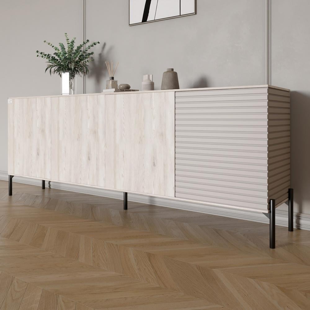 Комод у вітальню Lion Грей на чорних металевих ніжках 204x38x76,5 см Самоа Димчастий/Кашемір (000-000-2062) Комод у вітальню Lion Грей на чорних металевих ніжках 204x38x76,5 см Самоа Димчастий/Кашемір (000-000-2062)