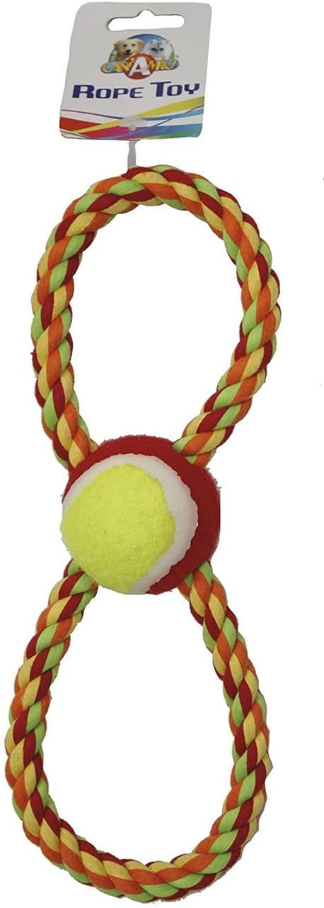 Игрушка для собак Croci PASTEL канат грейфер восьмерка с мячом 28 см (1378550405)