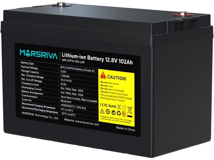 Аккумулятор LiFePo4 Marsriva LiFePo4 12,8V 100Ah Version 3 Black (MR-LFP12-100-LAR V3)
