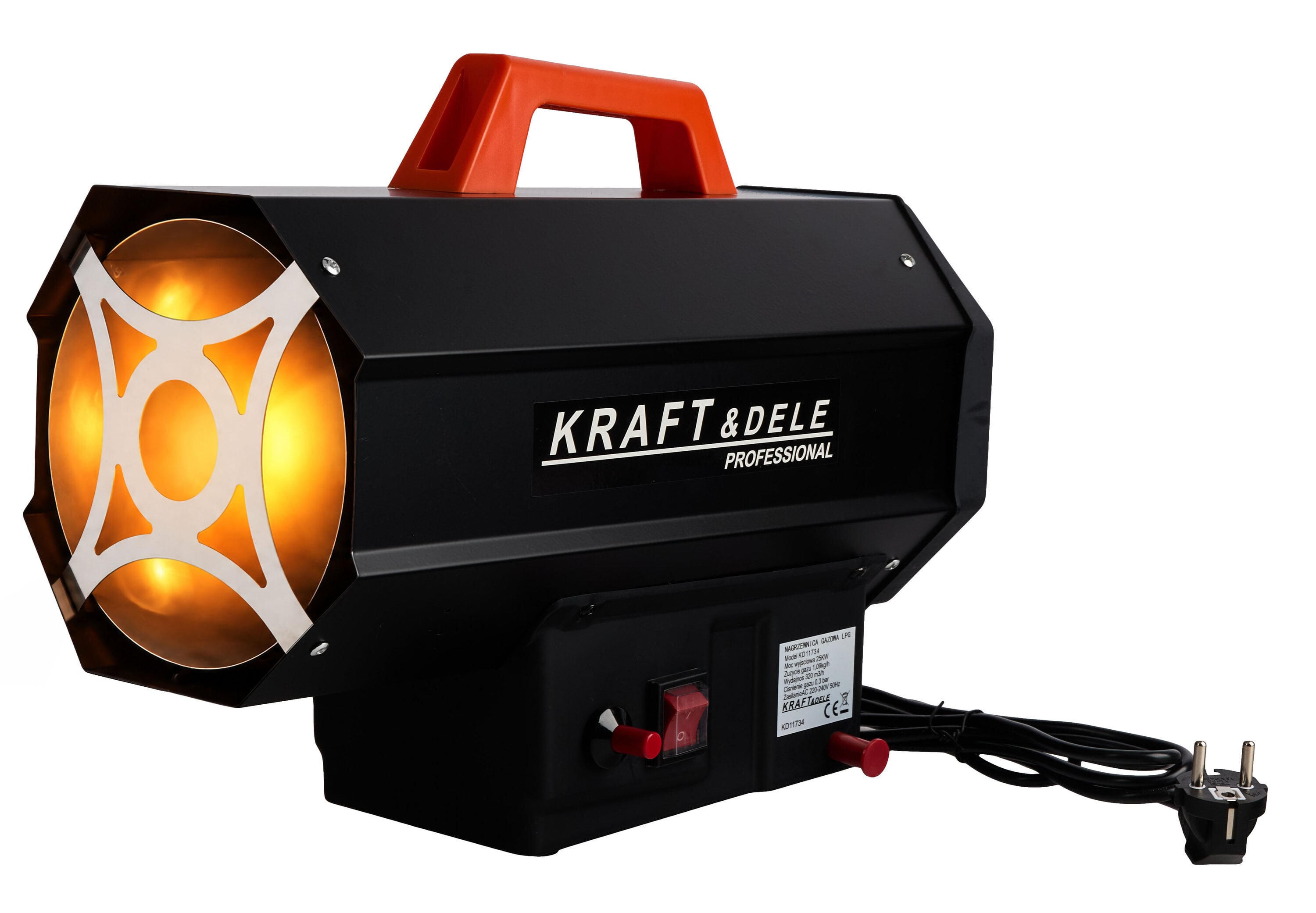 Газовый обогреватель Kraft&Dele KD11734 25 кВт с редуктором для гаража/мастерской и склада (KD11734)