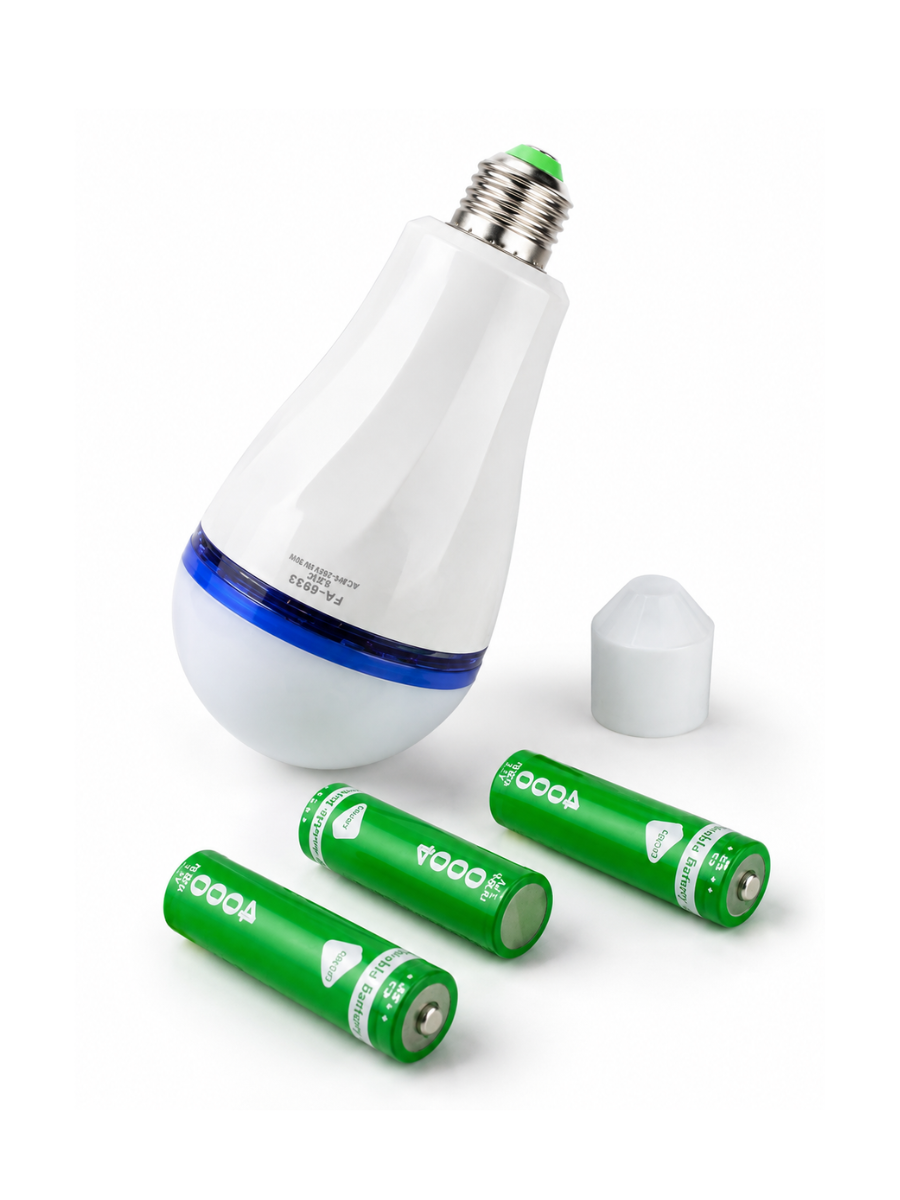 Лампа аварійна світлодіодна LED 30W E27 6800K з акумуляторами для автономного аварійного освітлення 16,7х8 см Білий (398177855)