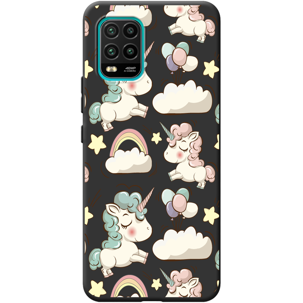 Чехол с рисунком Boxface Xiaomi Mi 10 Lite Unicorns Черный силикон (39438-cc2-41940)