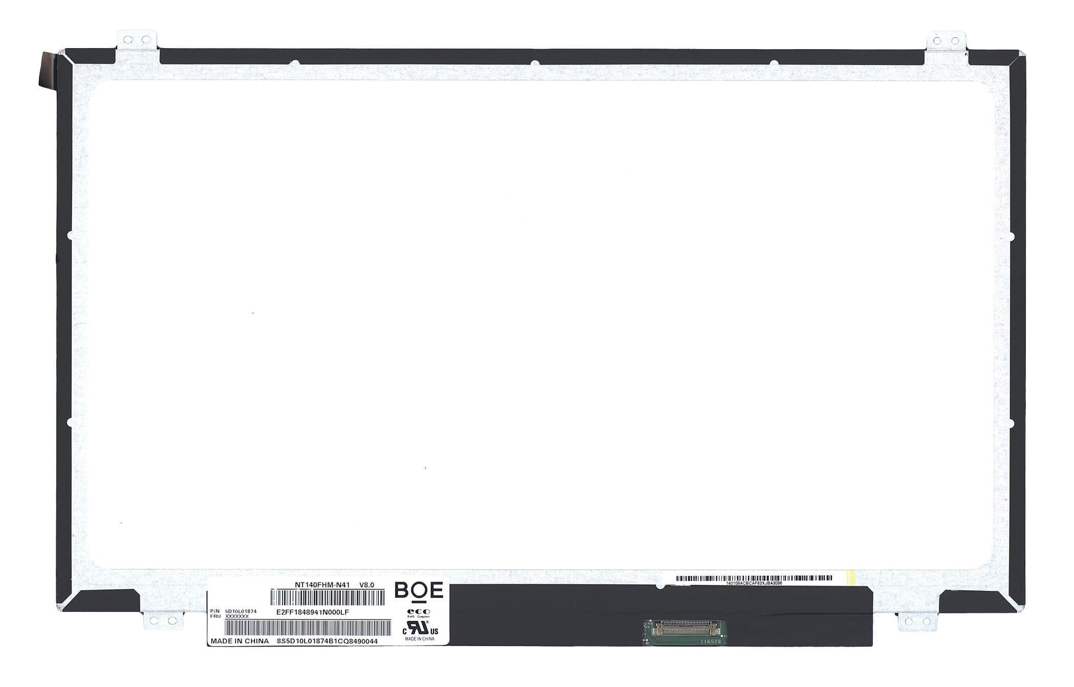 Матрица для ноутбука 14,0" Slim 30 pin eDP справа 1920x1080 LED крепления вверх/вниз матовая BOE-Hydis NT140FHM-N41