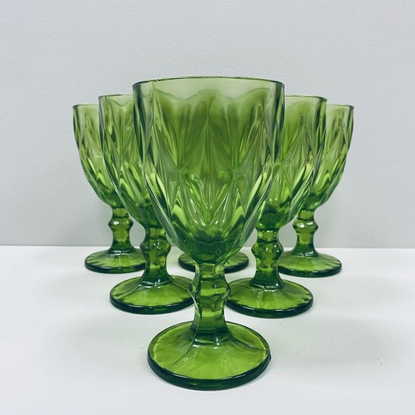 Набір скляних келихів для вина A-PLUS 2257 350 мл 6 шт. Зелений (2453818097)