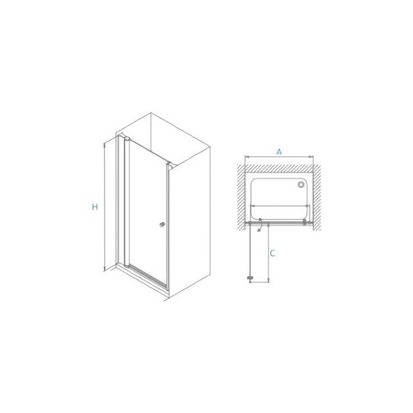 Двери Koller Pool Waterfall Line 800х1950 Chrome/clear (QP10/800 cc) - фото 2