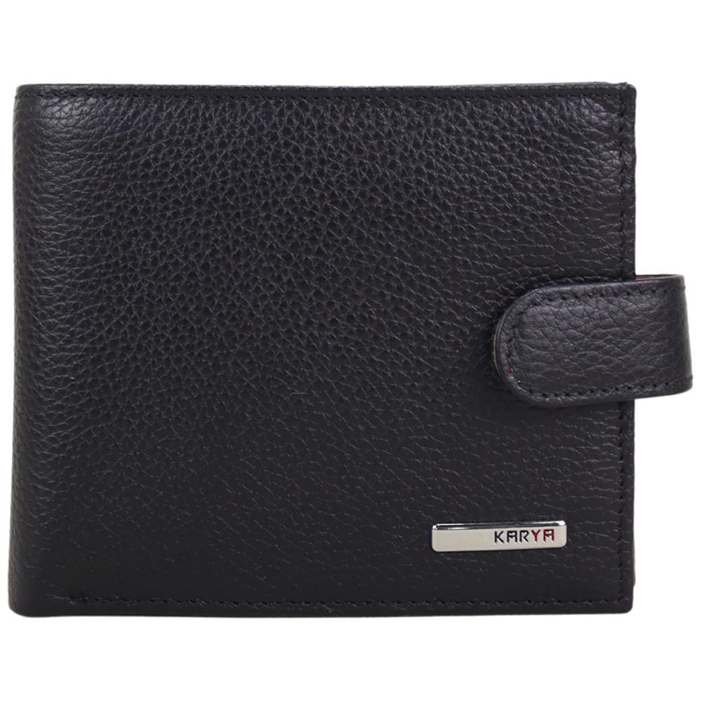 Портмоне чоловіче з натуральної шкіри Karya 0417-4546 Чорно-червоний (2780167069)