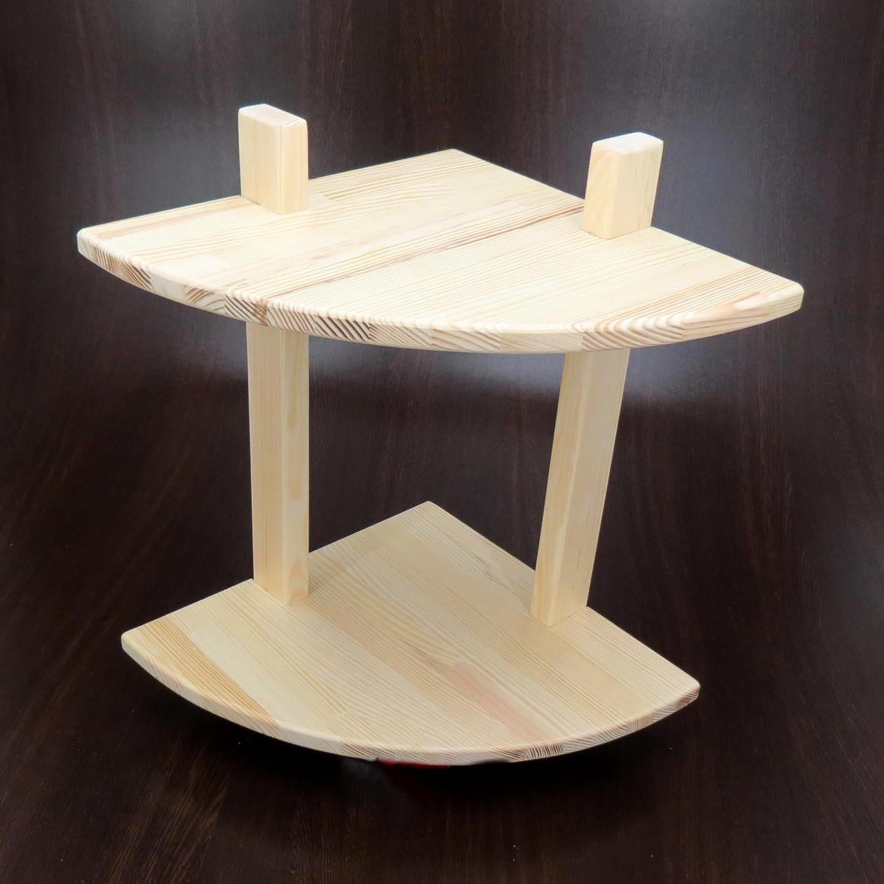 Полка настенная угловая из дерева Макорис 2 Бланже (УНП-201301)