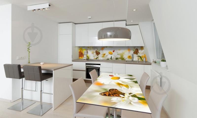 Наклейка виниловая на стол Zatarga «Ромашки и Бабочки» 600х1200 мм Z180574st