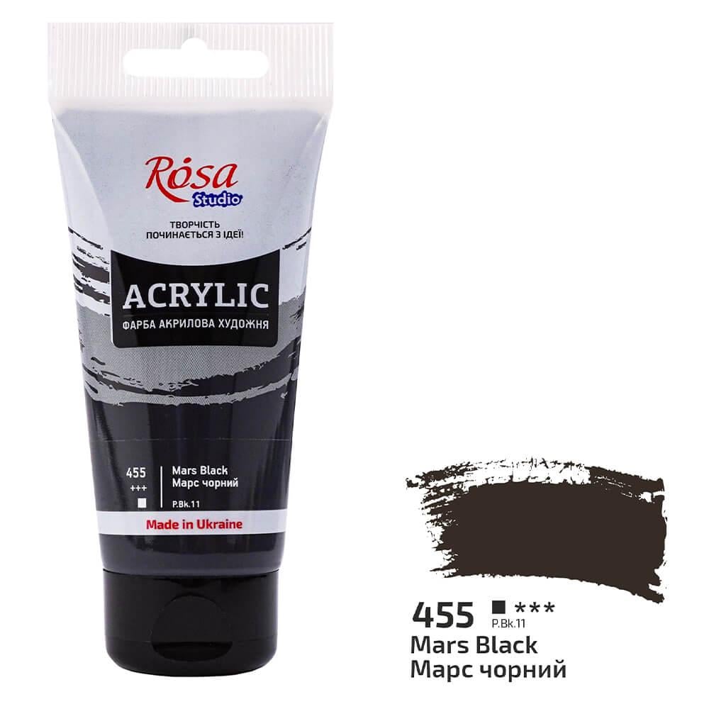 Акрилова фарба Rosa Studio 455 75 мл Марс чорний (32241455) - фото 1 Акрилова фарба Rosa Studio 455 75 мл Марс чорний (32241455) - фото 1