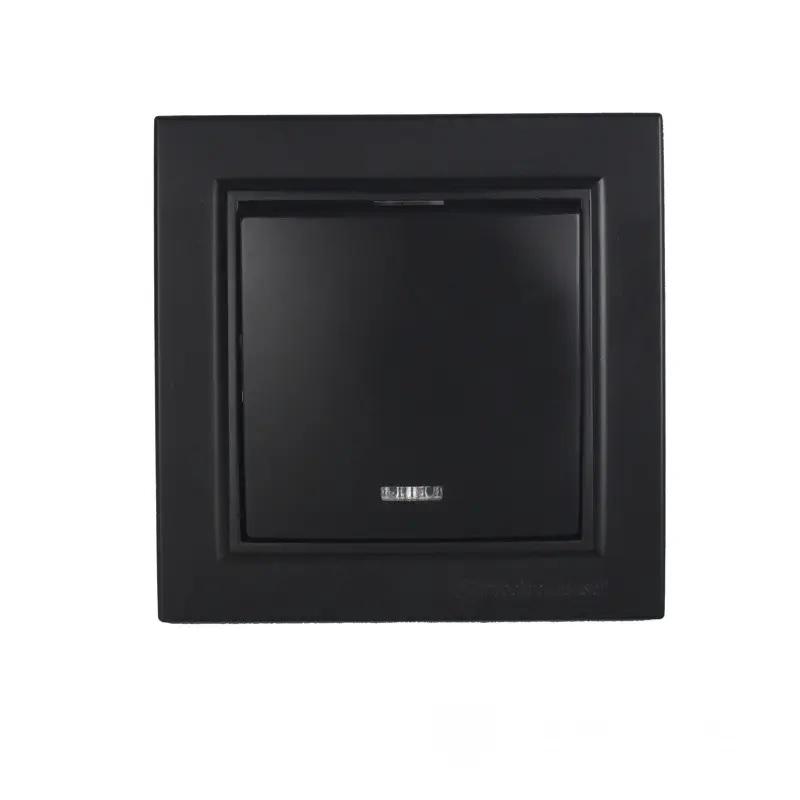 Выключатель с подсветкой ElectroHouse Enzo IP22 Безупречный графит (EH-2183-PG) Выключатель с подсветкой ElectroHouse Enzo IP22 Безупречный графит (EH-2183-PG)