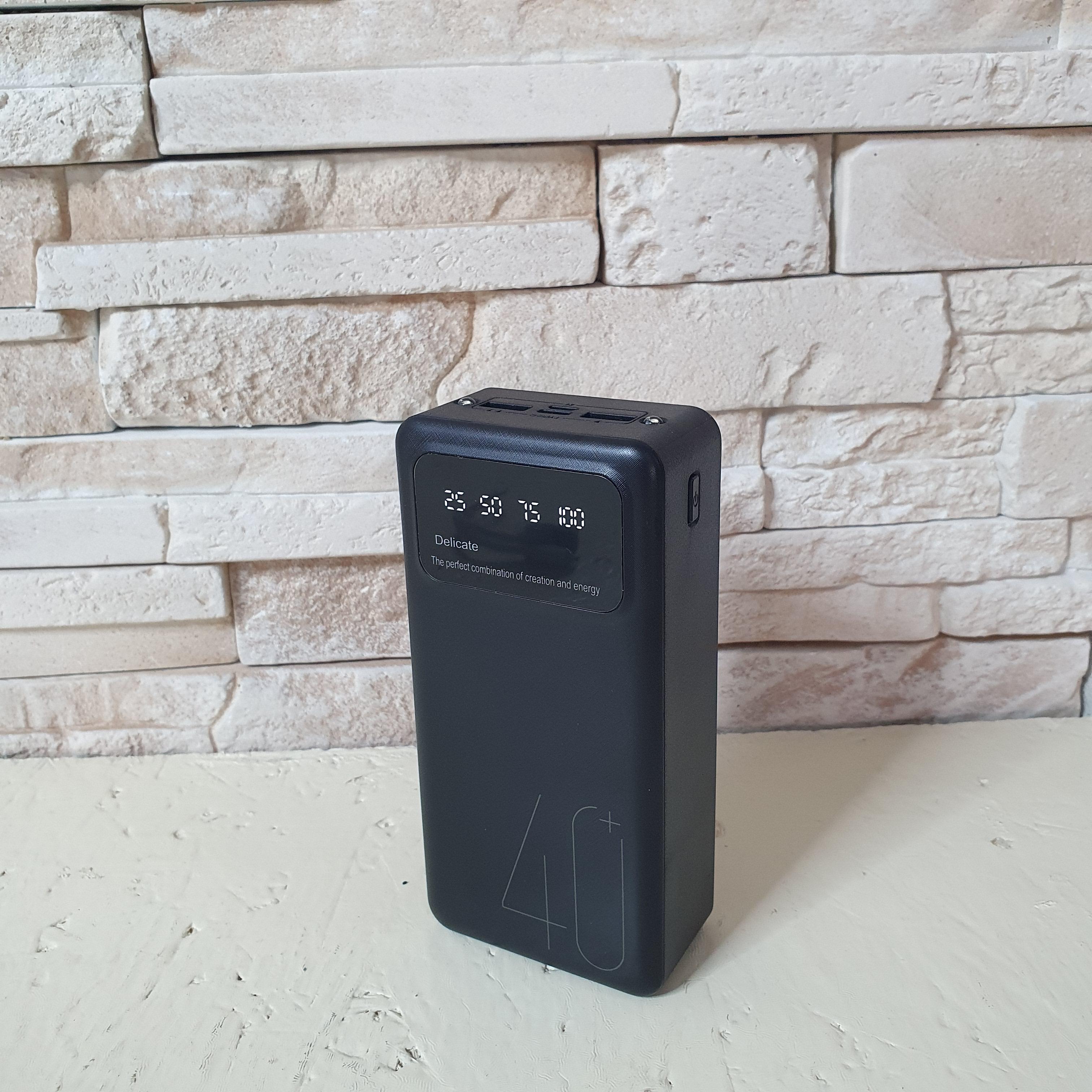 Аккумулятор внешний 40000 мАч Z-003-Black с быстрой зарядкой Power Bank с LED дисплем 2 USB -PBZB-40 - фото 6