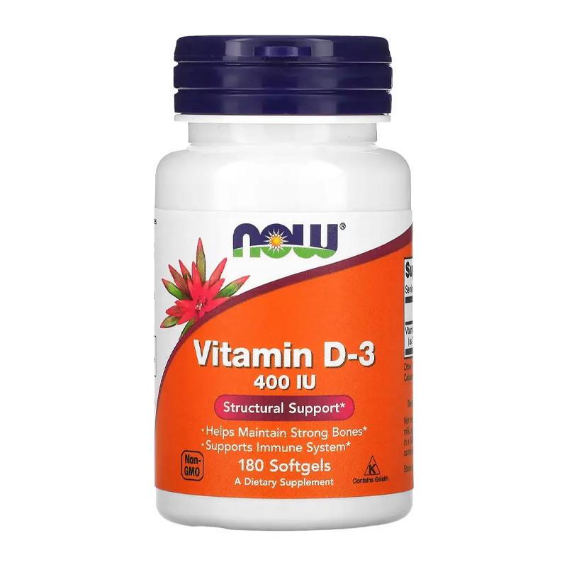 Витамин NOW Vitamin D-3 10 мкг 400 IU (180 капс. (07381-01)